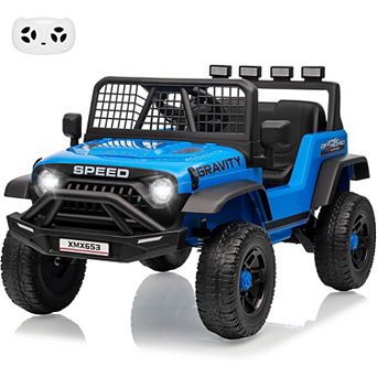 12V Kids Ride-On Car w/ Remote Control, Extra Wide Seat & LED Lights for Ages 3-6