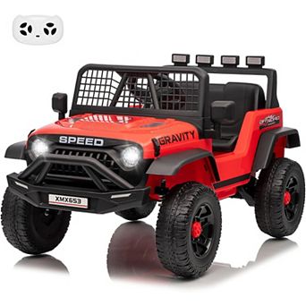 12V Kids Ride-On Car w/ Remote Control, Extra Wide Seat & LED Lights for Ages 3-6