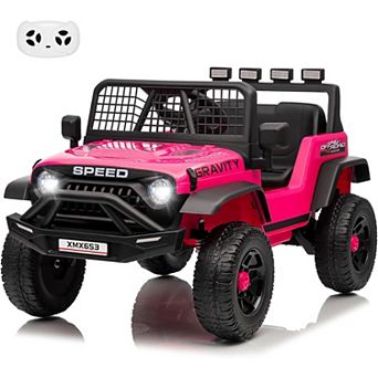 12V Kids Ride-On Car w/ Remote Control, Extra Wide Seat & LED Lights for Ages 3-6