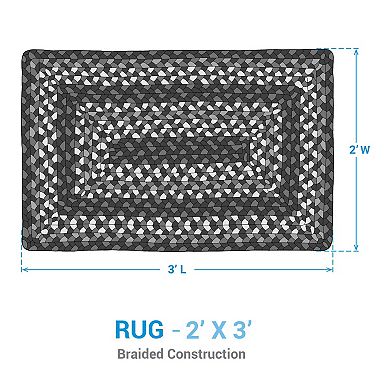 Park Designs Hartwick Gray Braided Rectangle Rug 2' x 3'