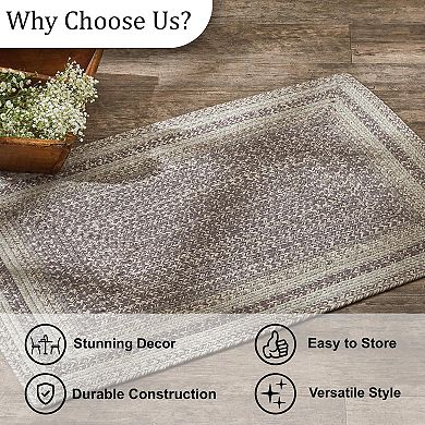 Park Designs Hartwick Gray Braided Rectangle Rug 2' x 3'