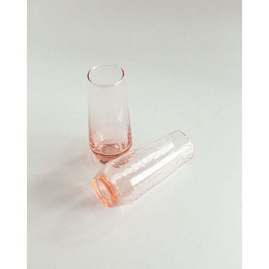 Handblown Hammered Champagne Flutes - Set of 4