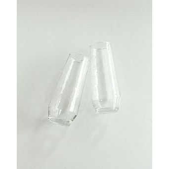 Handblown Hammered Champagne Flutes - Set of 4