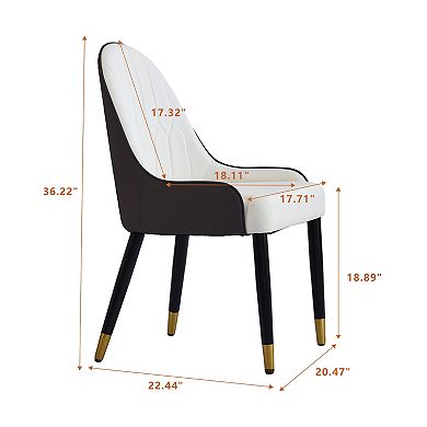Modern Upholstered Dining Chairs Set of 6, Gold Metal Frame & Backrest