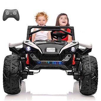 24V 2-Seater Kids Ride On UTV, 4WD Electric Vehicle with 10Ah Battery,17" EVA Wheels,Wide 20.5" Seat