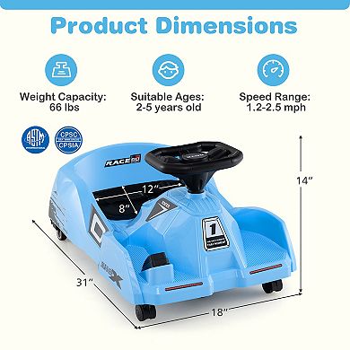 12V Electric Cleaning Go Kart with Detachable Mop and Remote Control