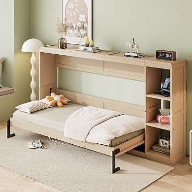 Whisen Murphy Bed with Bookshelf