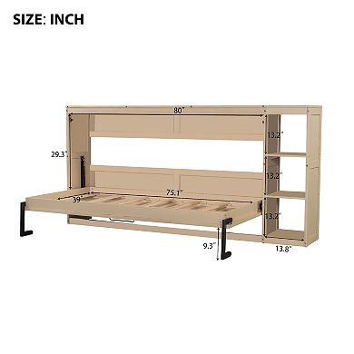 Whisen Murphy Bed with Bookshelf