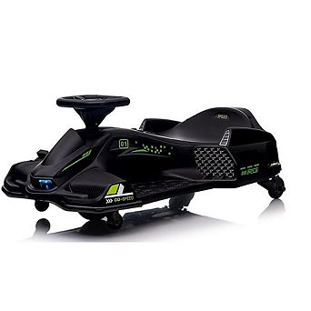 12V Kids Drifting Go-Kart: 45W Brushless Motor, 5MPH, LED Lights & Music