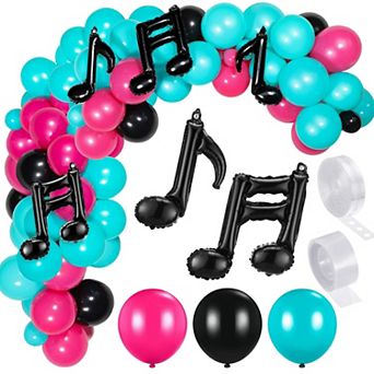 141 pc Music Themed Birthday Balloon Kit Garland with Music Notes for Boys Girls Decor