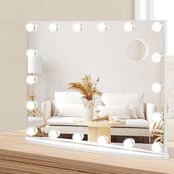 Costway Vanity Mirror w/ Lights 3 Color Lighting Modes Tabletop & Wall-Mounted