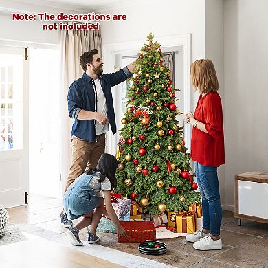 Gymax 6 FT Artificial Xmas Tree w/ 721 PE PVC Branch Tips & Folding Metal Stand