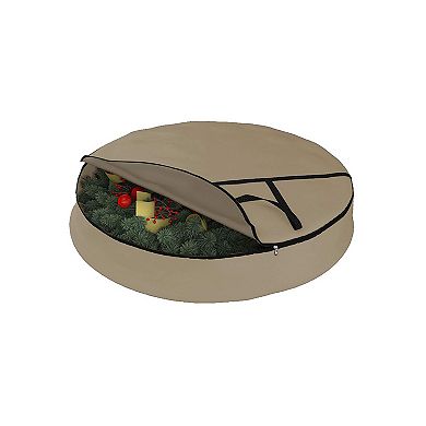Covers&All Christmas Wreath Storage Bag with Carrying Handle & Dual Zipper