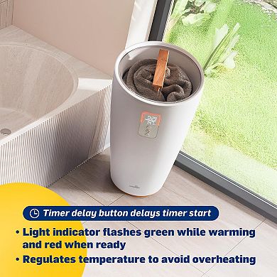 Live Fine Towel Warmer, Large Bucket Style Towel Heater with LED Display, Adjustable Timer, & More!