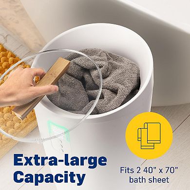 Live Fine Towel Warmer, Large Bucket Style Towel Heater with LED Display, Adjustable Timer, & More!