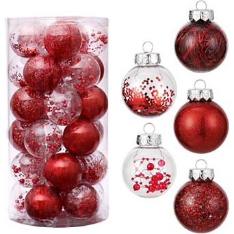 30 pc Christmas Ball Ornaments 2.36 in 6cm Shatterproof Tree Balls