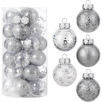 30 pc Christmas Ball Ornaments 2.36 in 6cm Shatterproof Tree Balls