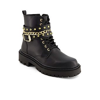 Andrea Women's Biker Boots With Chain 90784