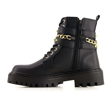 Andrea Women's Biker Boots With Chain 90784