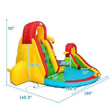 Gymax Kids Gift Inflatable Water Slide Park Bounce House w/480W Blower