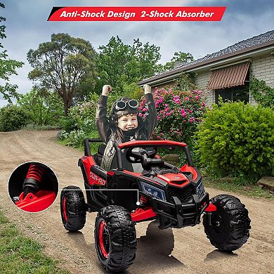24V 2-Seater Kids UTV, Electric Ride-On Car with Remote, 2 Motors & LED Lights