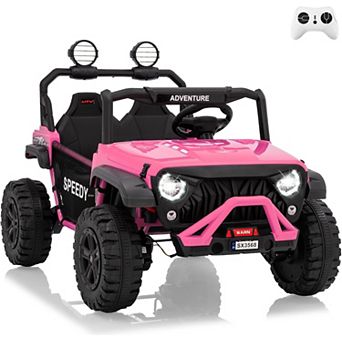 24V 4WD Kids UTV, 2-Seater with Remote, Spring Suspension & LED Lights