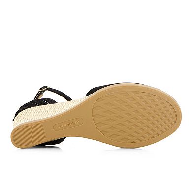 Andrea Women's Wedge Ankle Strap Espadrilles 19819