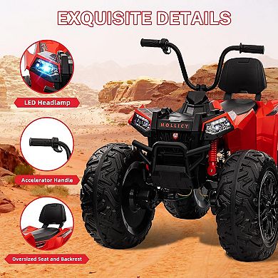 24V 4WD Kids ATV,Metal Suspension, EVA Tires, Bluetooth & Remote Control