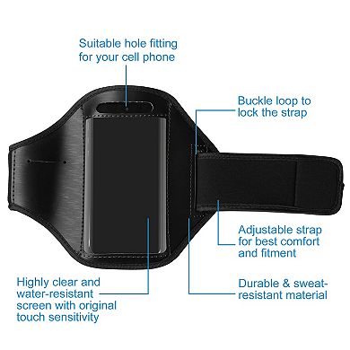 Phone Armband Holder for iPhone 5 and 4-Inch Phones for Running and Gym Use