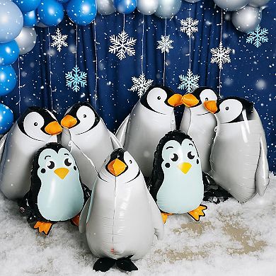 14 Pieces Penguin Jumbo Walking Foil Balloons for Birthday Party Wedding and Event Decor