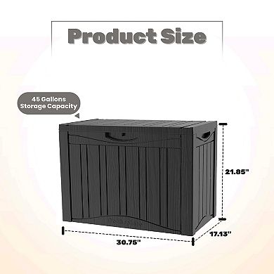 45 Gal. Resin Outdoor Patio Storage Deck Box