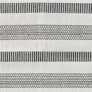 Split P Raven Stripe White Indoor Rug 2' x 3'