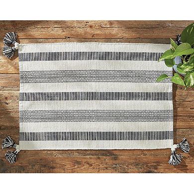 Split P Raven Stripe White Indoor Rug 2' x 3'