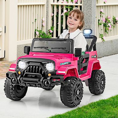 12V Kids Ride on Truck Car with Remote Control Threaded Wheels and 3 Speeds