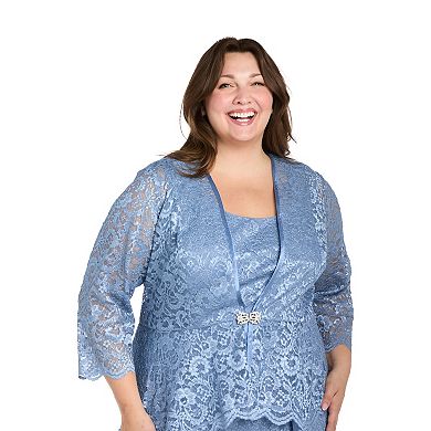 Plus Size R&M Richards 2-Pc. Long Lace Jacket & Dress Set