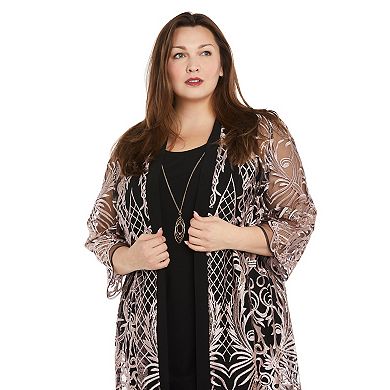 Plus Size R&M Richards 2-Pc. Embroidered Jacket & Dress Set