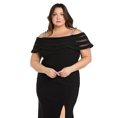 Plus Size R&M Richards Long Off The Shoulder Dress