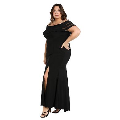 Plus Size R&M Richards Long Off The Shoulder Dress
