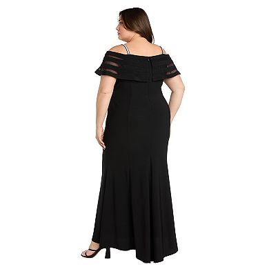 Plus Size R&M Richards Long Off The Shoulder Dress
