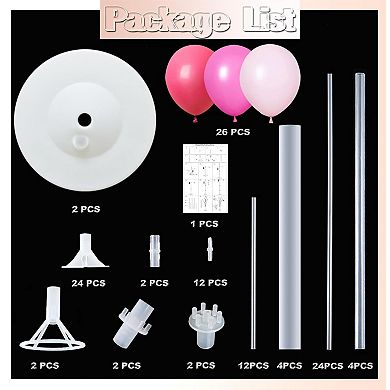 26pcs Balloon Column Kit for Wedding Baby Shower Birthday Decor