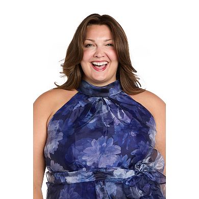 Plus Size R&M Richards Organza Hi-Low Dress