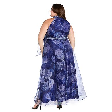Plus Size R&M Richards Organza Hi-Low Dress
