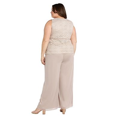 Plus Size R&M Richards 3-Pc. Beaded Duster, Top & Pants Set