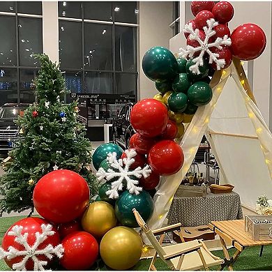 Red Green Metallic Gold Balloons 60 Pcs 12 Inch Metallic Chrome Gold Latex Balloons For Baby Shower