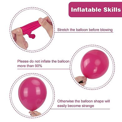 Hot Pink Balloons, Latex Balloons for 18-5 Inch Garland & Party Decor 129-Piece for Theme Parties