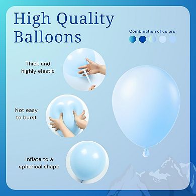 60 Pcs Metallic Baby Blue Chrome Balloons for Baby Shower Graduation Birthday Party Decorations