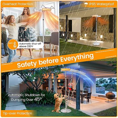 1500W Dual-Sided Standing Electric Heater for Indoor Use