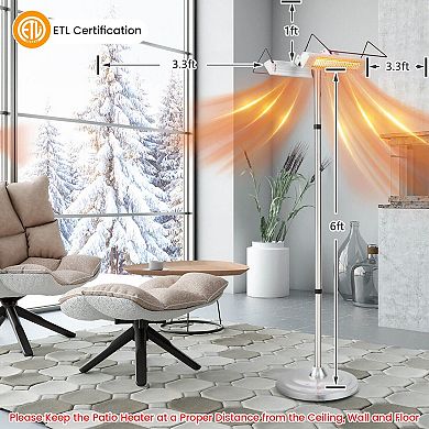 1500W Dual-Sided Standing Electric Heater for Indoor Use