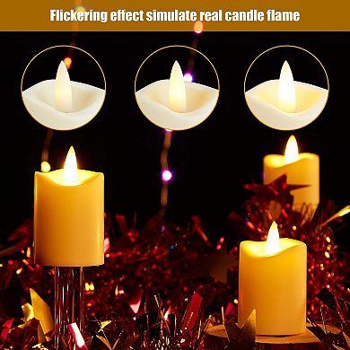 12 Pcs Flameless Flickering Ivory Candles with Timer