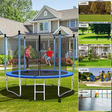 15-Foot Outdoor Trampoline with Safety Enclosure Net